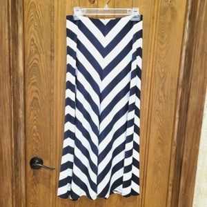 Striped Cotton Knit Maxi Skirt